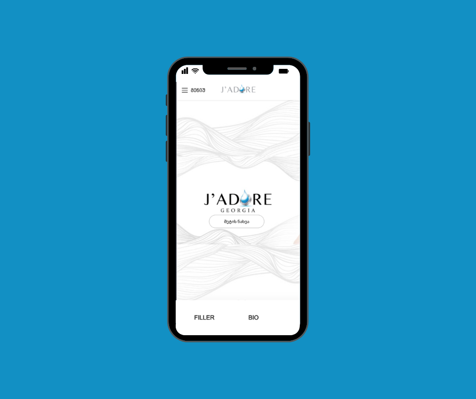 jadore website mobile